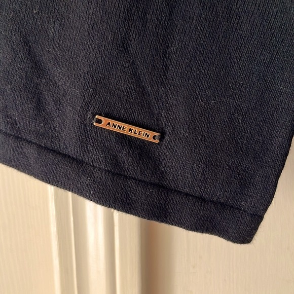 Anne Klein sheer sleeve mock turtleneck statement sweater in jet black - Picture 4 of 6